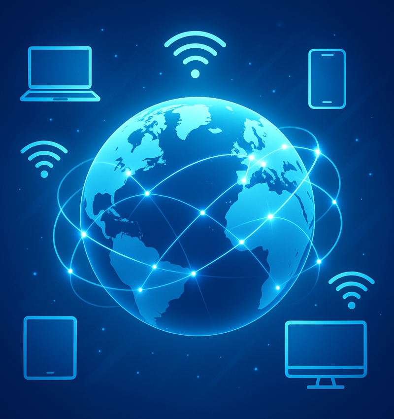 Infraestrutura de Internet Blue3 com equipamentos de fibra óptica
